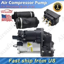 2x Rear L&R Air Spring Bags+Air Compressor+Valve Block for Mercedes W164 X164 US