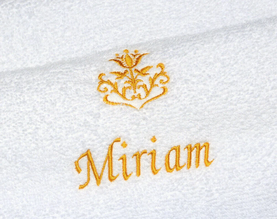 Handtuch mit Namen Geburtsdatum bestickt Babytuch Geschenk Weiß Taufe