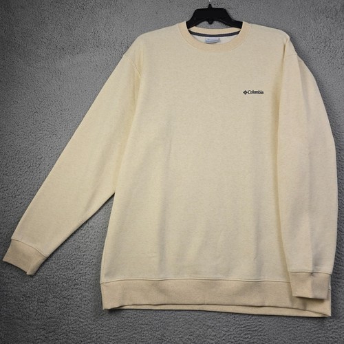 Columbia Sweatshirt Men 2XL XXL Beige Regular Fit Crew Hart Mountain Long Sleeve - Picture 8 of 16
