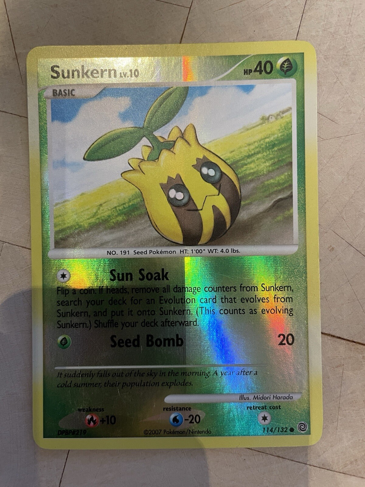 Pokemon TCG Sunkern Secret Wonders 114/132 Reverse Holo Common LP