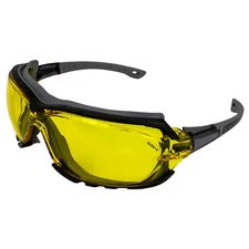 GLOBAL VISION OCTANE PADDED SAFETY GLASSES ANTI FOG GRAY FRAME W/ YELLOW LENS