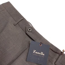 Zanella NWT Dress Pants Size 36 US Noah In Brown Melange Wool Blend