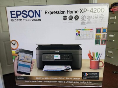 Epson Expression Home XP-4200 Wireless All-In-One Color Printer NEW with Inks