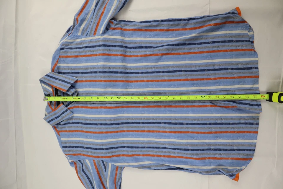 Camisa a rayas manga larga con botones estampado cachemir calce a medida XL de Sean John para hombre Foto 4 de 4