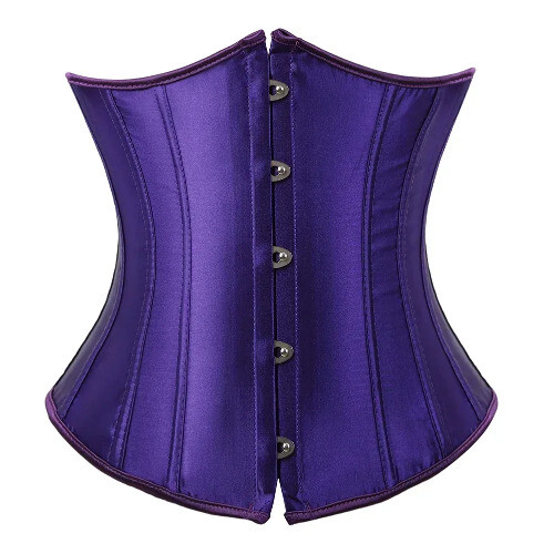 Women Corset Waist Trainer Underbust Satin Lace Up Bustier Sexy Bodyshaper - Picture 11 of 30