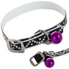 Katzen Halsband mit Glocke Luxus Glitzer Verstellbar Sichrheitsverschluß Hunde