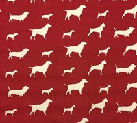Designer Dog Party Silhouette Red Dachshund Designer Cotton Fabric By Yard 54w Designer Dog Party Silhouette Red Dachshund Designer Cotton Fabric By Yard 54w