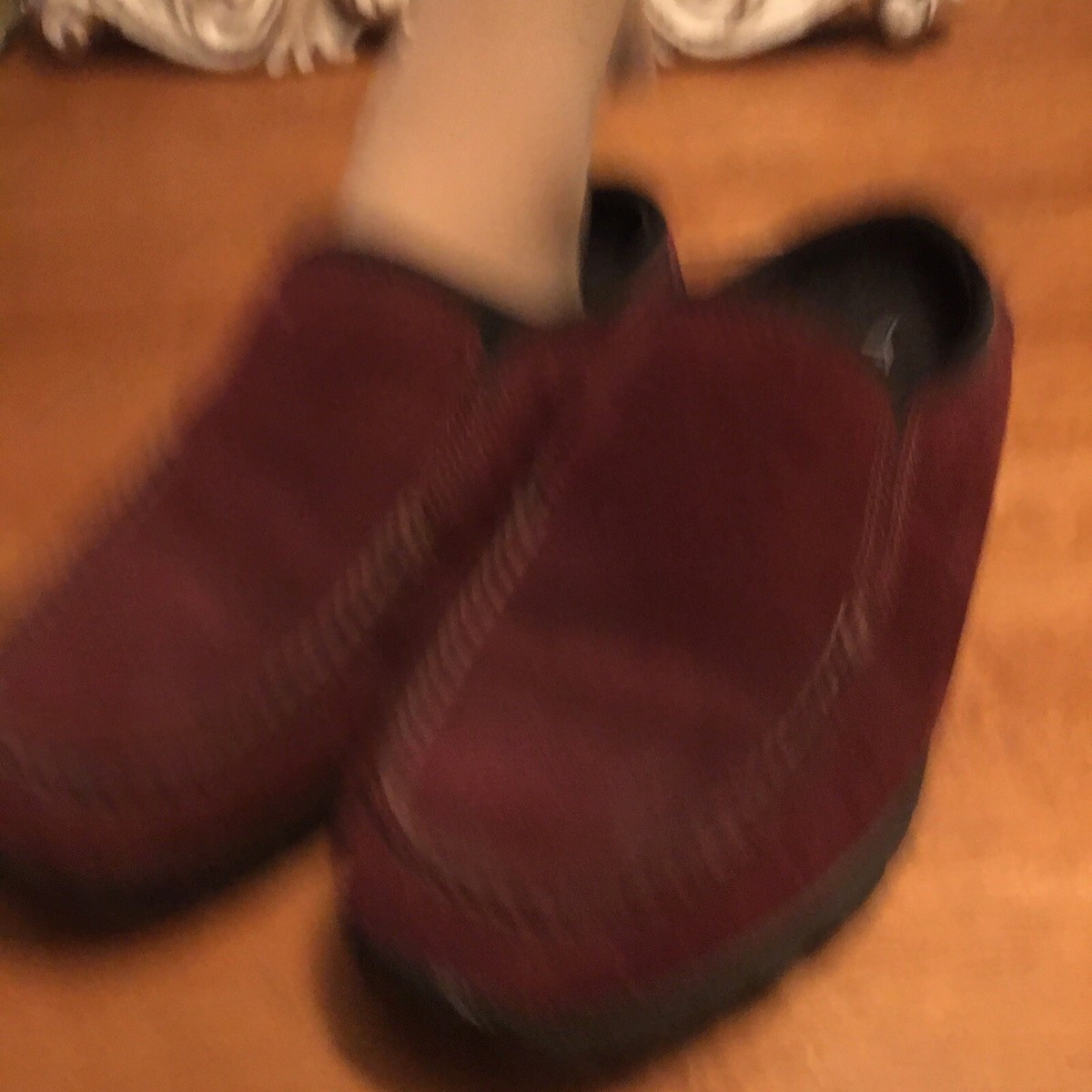 Mocassins De Randonnée LANDS' END Pour Femme - Cuir Suédé Bordeaux - Taille 8 US - Occasion