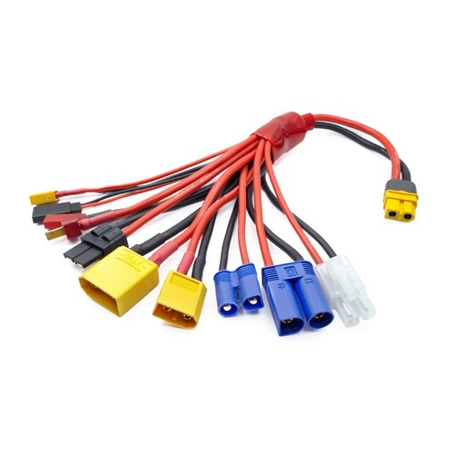 RC Lipo Battery Charger Adapter Connector 10 in 1 Multi Splitter Wire XT60H Plug - Picture 3 of 4