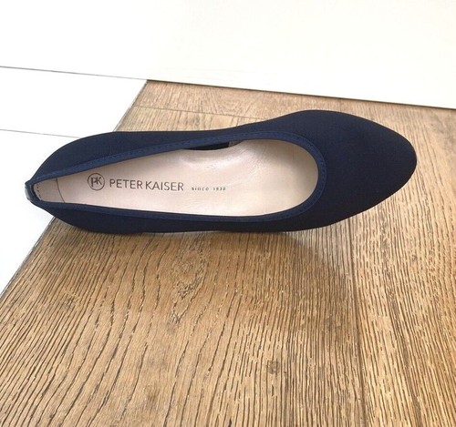 REDUCED! Peter Kaiser Pumps NANCY Smart Women's Court Shoe in Navy Blue Stretch - Picture 6 of 9