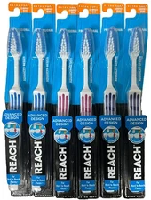 6 REACH Advanced Design Toothbrushes, Adult, #7213, Compact Extra Soft