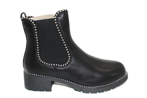 BOTAS DE MUJER DE TACÓN BAJO GRUESO TACÓN BAJO CON TACHUELAS DE SEÑORA AL TOBILLO CHELSEA ZAPATOS - Imagen 7 de 15