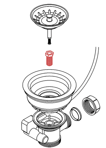 Universal Hohlschraube M12 x 1,5 vernickelt- Länge 35 mm passt bei vielen Spülen - Bild 2 von 3