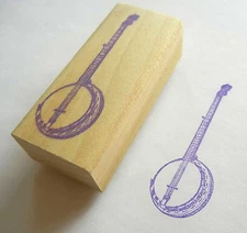Musical Instrument Rubber Stamp - Bluegrass Banjo