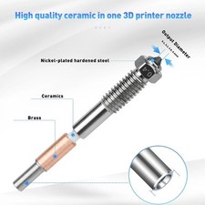 Hardened Steel Ceramic Bimetal Nozzle Compatible with QIDI Q2/Q2 Combo 3DPrinter