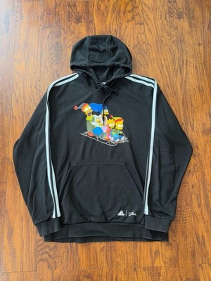 Adidas x The Simpsons Sledding Family Graphic Black Hoodie