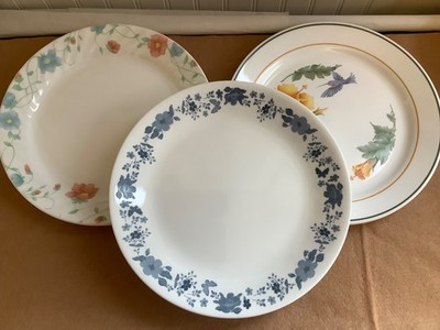 Corelle lot of six mix & match dinner plates (2 of each design)