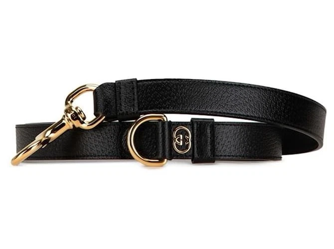 GUCCI GG Demetra Dog Pet Leash Lead 100cm Length 20mm Width Black & Gold BNWT - Image 2 of 4