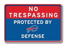 Buffalo Bills No Trespassing Embossed sign 7.5" x 11.5" inch Made in USA