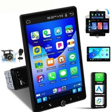 10" Rotatable Single 1Din Car Stereo Radio Wireless Carplay Android Touch Screen