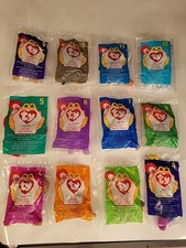 1998 McDonald's Vintage Ty Happy Meal Toys Sealed Set 1-12 Mini Plush