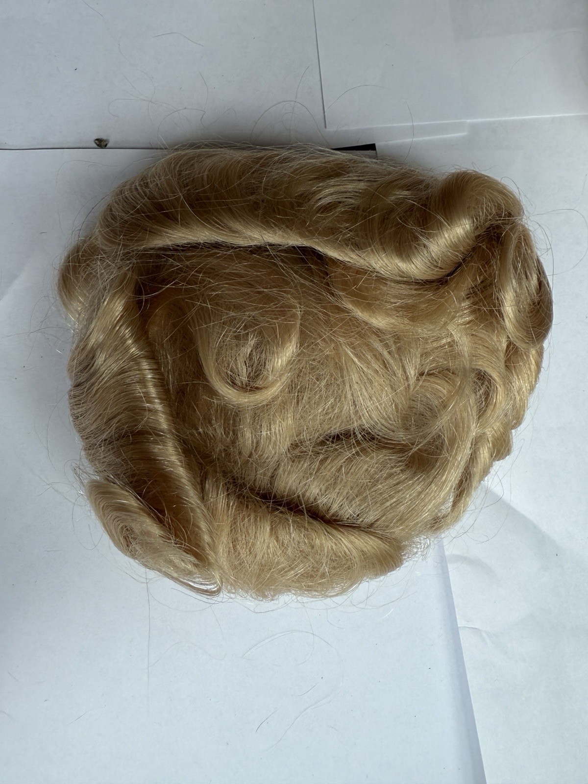 100% Human Hair Wiglet Thick Golden Blond Back Curly Back Extention Claw Large  