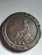 1797 Cartwheel Two Penny Coin, King George III, Great Britain, Twopence.
