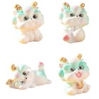 4 Pcs Cute Miniature Chinese Dragon Figures Lunar Dragons Figurine