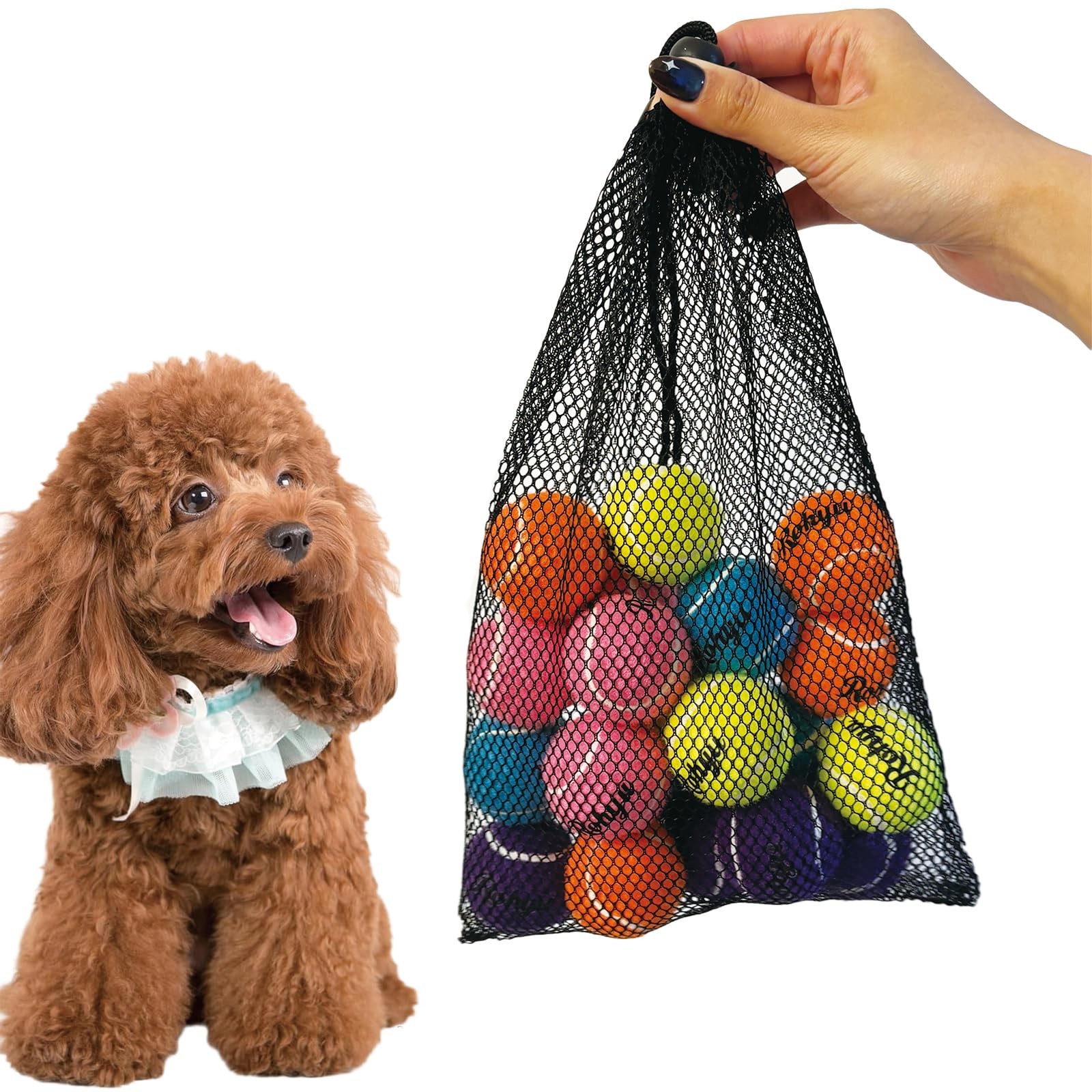 Mini Tennis Balls for Dogs, 1.5'' X-Small Squeaky Tennis Balls, Dog Toys for ...