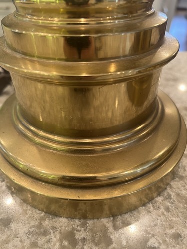 Pair Stiffel Heavy Brass Metal Urn Shape Lamps Vtg Antique - Picture 12 of 24