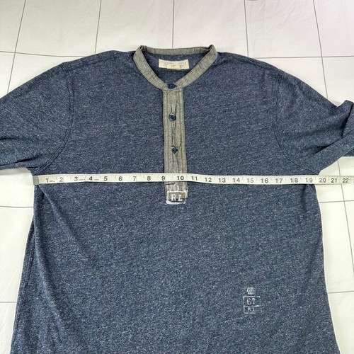 Denim & Supply Ralph Lauren Hemd Herren Large Blau Henley Langarm Preppy - Bild 8 von 9