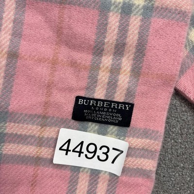 Burberry London Scarf 58x12 Inches Pink Nova Check 100% Lambswool