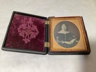 Antique Ambrotype Portrait Photo w/Case 1800s BEAUTIFUL WOMAN Fancy Dress Jewels