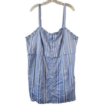 Forever 21 Plus Woven Shift Dress 3X Blue Lined Cotton Lightweight