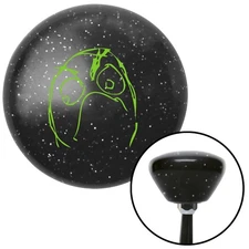 Green Angry Meme Black Retro Metal Flake Shift Knob w/ M16x1.5 Insert Shifter
