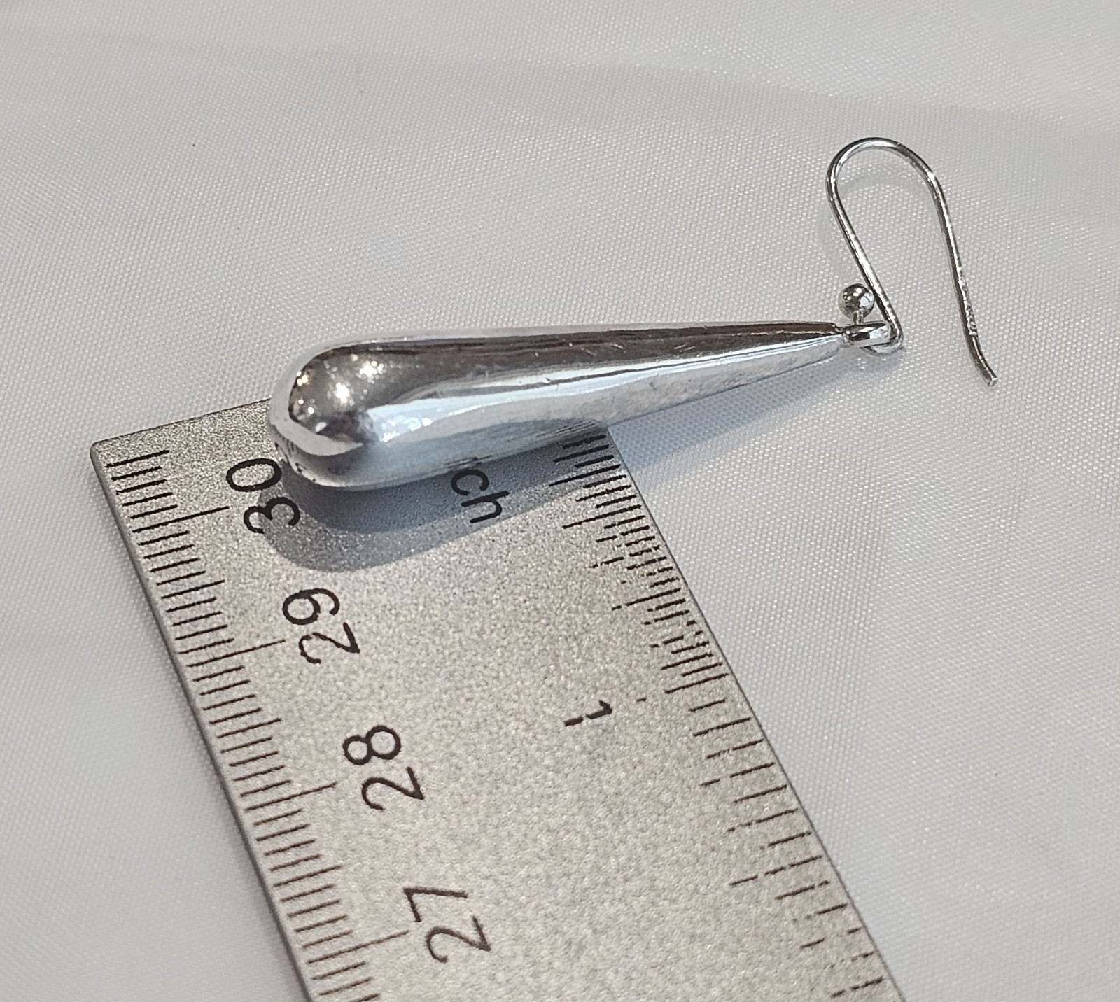 925 Solid Teardrop Earrings (E250) - image 9