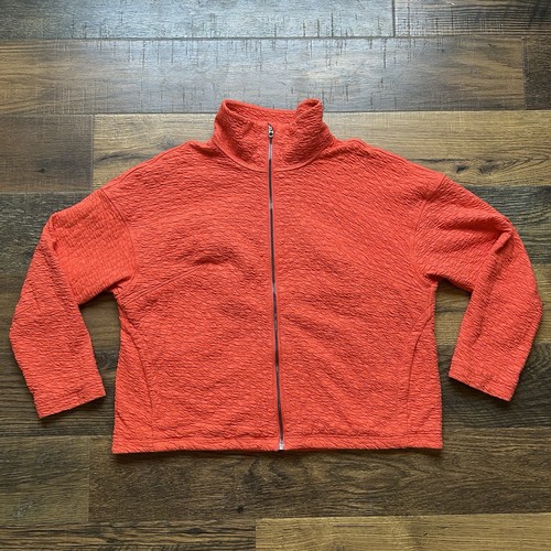 Giacca Lululemon con zip intera testurizzata increspata rosso autunno taglia 12