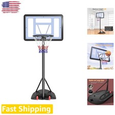 Adjustable Youth Basketball Goal 5.6-7.6ft Hoop 32" PVC Backboard Indoor/Outdoor