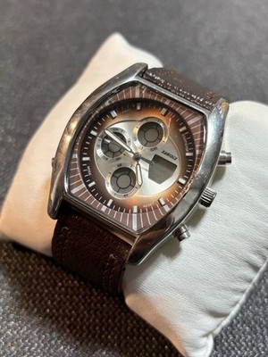 Surface Men Ana Digi Watch Tonneau Shaped Wristwatch,Untested,Parts Or Repair