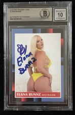 Elana Bunnz Signed Custom Trading Card Beckett Encapsulated Autograph Grade 10