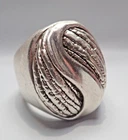Vintage Sterling Silver Ring 925 Israel TZ Chunky Artisan Swirl Size 7 8g