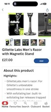 GilletteLabs with Exfoliating Bar Razor and Magnetic Stand 4 available 