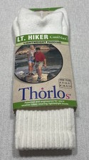 Thorlos LT Hiker CoolMax Socks White Lightweight Padding Men 9-12.5 Women 10-13