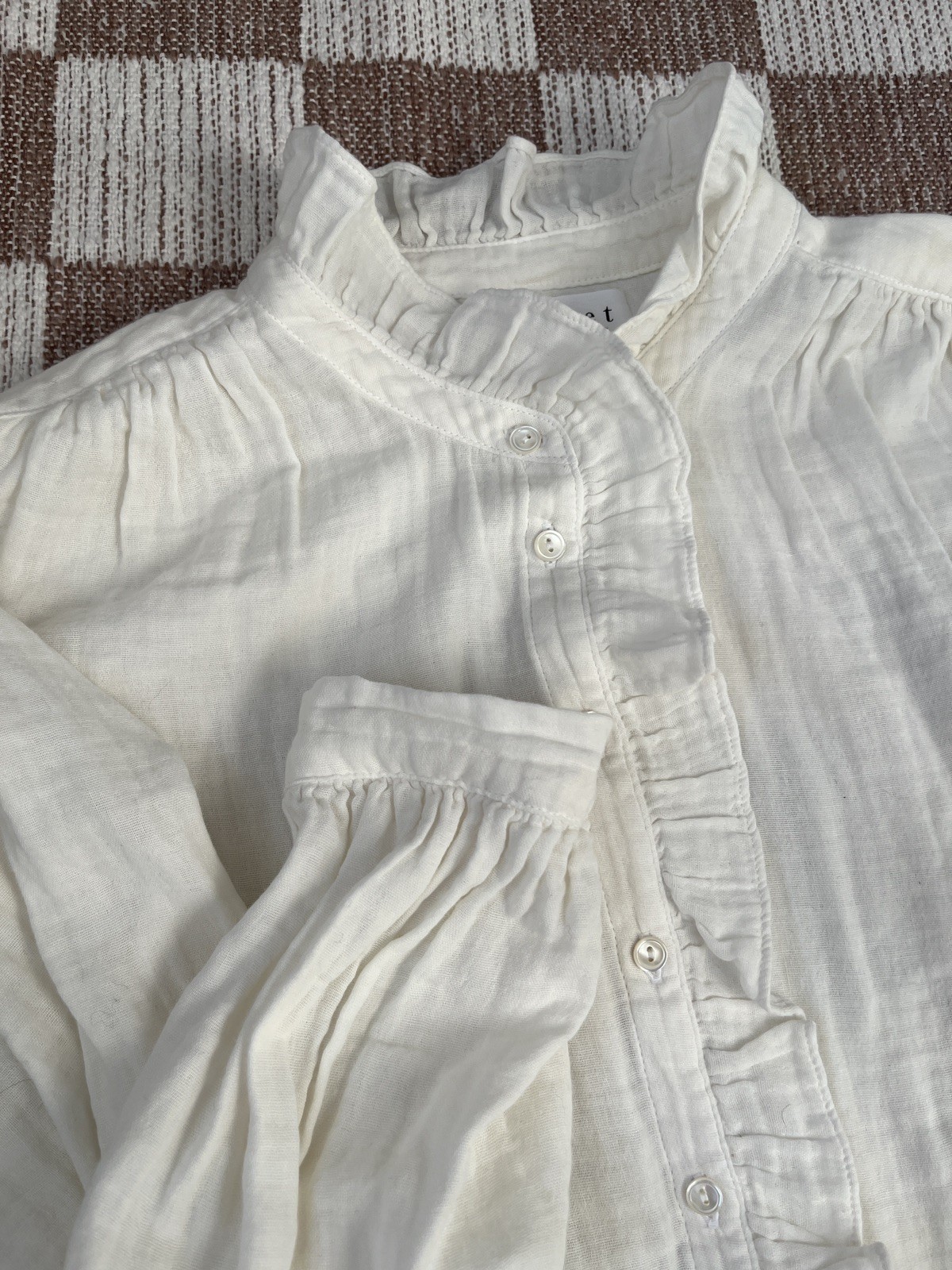 Ruffled Victorian white button down poetcore lite… - image 1