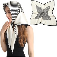 35"x35" Mulberry Silk Head Scarf for Sleeping Square Hair Scarf Bandana Large