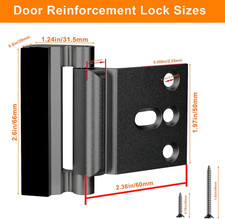 Home Security Door Reinforcement Lock, Upgraded Front Door Locks for Kids Saf...