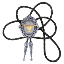  Western Bolo Tie for Men Wedding Native American Cowboy Longhorn Bolo Tie