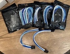 Set of Braided Power Supply Unit PSU Extension Cables for Computer - A0246