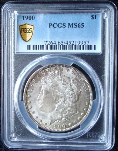 1900 Morgan Silver Dollar - PCGS MS 65 - Gold Shield