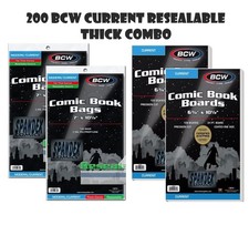 200 BCW Current Resealable Thick Poly Comic Bags Current Boards 6 3/4" Combo
